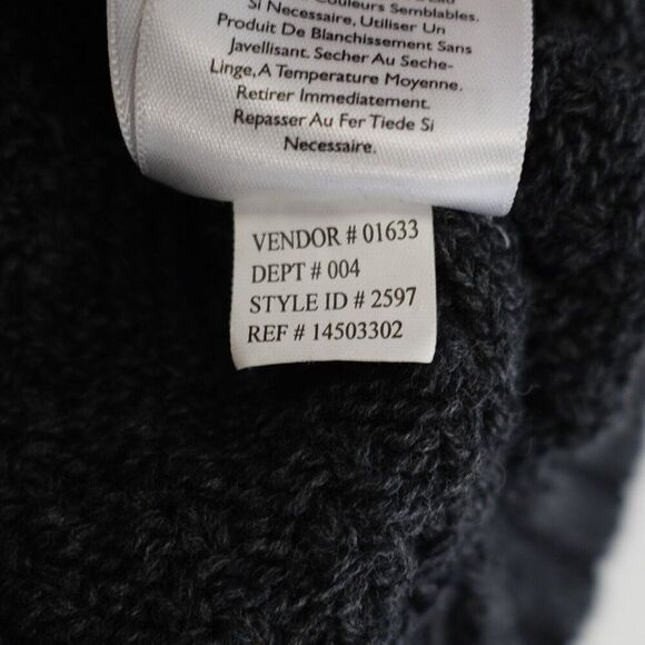 Eddie Bauer Large Gray Cotton Cable Knit Sweater Button 1/4 Zip Pullover - Picture 11 of 12